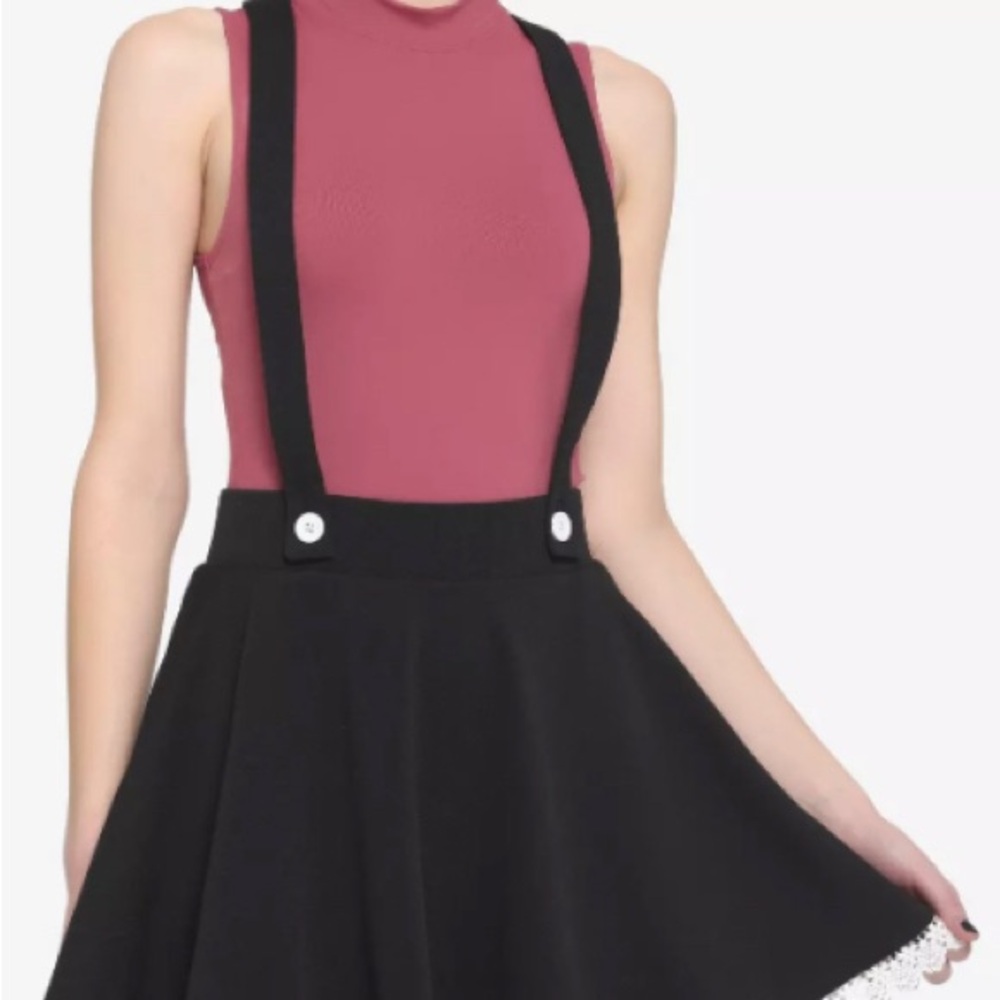 Black And Ruffle Suspender Skirt